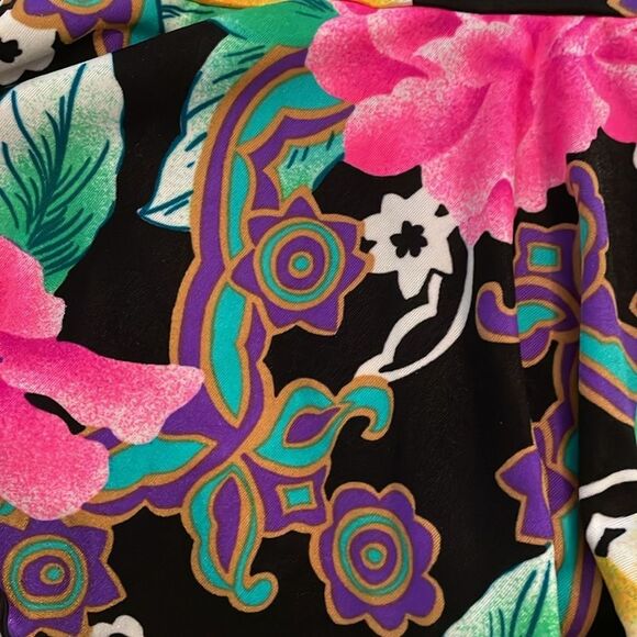 WonderBra by Christina Vintage Black Floral Swimsuit Womens Size 14 36BC Ruffle - Picture 12 of 12